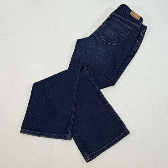 Tommy Hilfiger Petite Low Rise Boot Cut Stretch Denim Jeans 10P Dark Wash Faded - Picture 10 of 14